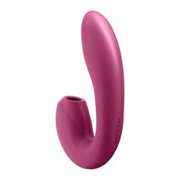   Satisfyer Sunray vibrátor, léghullámos csiklóizgatóval (piros) (APP-os)