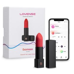 Lovense Exomoon okos rúzsvibrátor (fekete-piros) (APP-os)