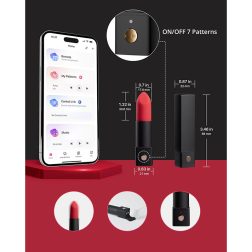 Lovense Exomoon okos rúzsvibrátor (fekete-piros) (APP-os)