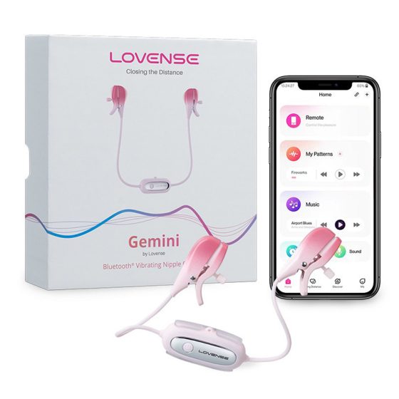 Lovense Gemini okos, vibrációs bimbócsíptető (pink) (APP-os)