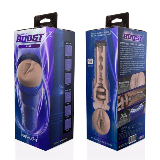 Fleshlight Boost Bang ultra realisztikus maszturbátor, punci nyílással (világos bőrszín)