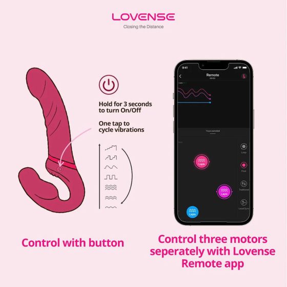Lovense Lapis okos, 3 motoros vibrátor pároknak (piros) (APP-os)