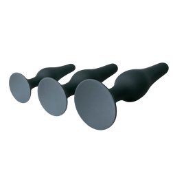 Easy Toys 3 db-os szilikon anál dildó szett (fekete)