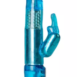   Easy Toys – forgófejes klitoriszágas vibrátor szárán forgó gyöngysorral (kék)