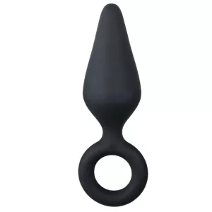 Easy Toys – szilikon anál dildó kihúzó gyűrűvel (M méret)