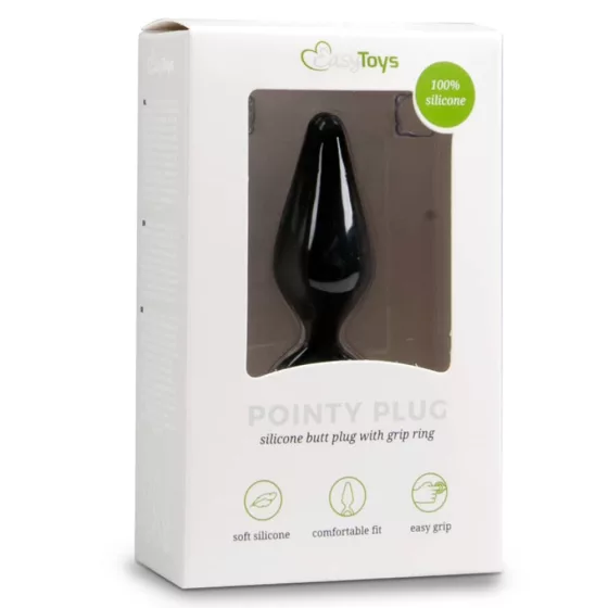 Easy Toys – szilikon anál dildó kihúzó gyűrűvel (M méret)