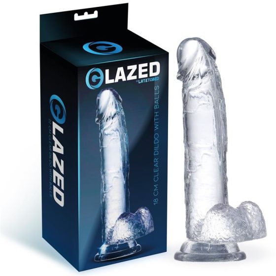 Glazed realisztikus dildó, herékkel (18 cm) Glazed realisztikus dildó, herékkel (18 cm)