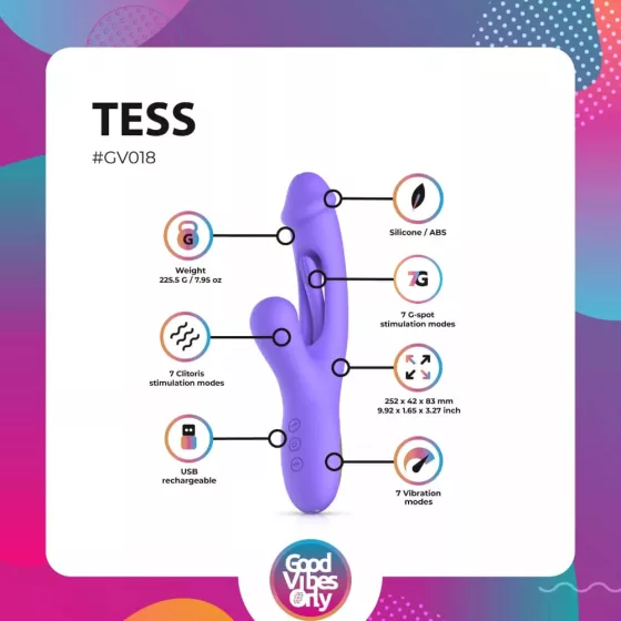 Good Vibes Only – Tess többfunkciós vibrátor G-pont ággal és klitoriszgolyóval