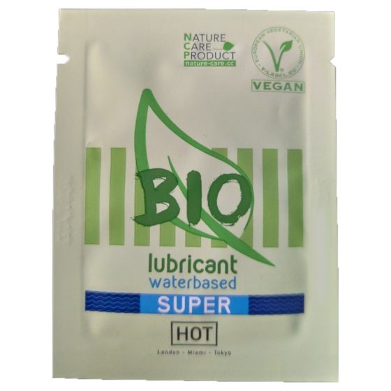 HOT Bio Super vízbázisú, vegán síkosító, tasakos, mini kiszrelésben (3 ml) 