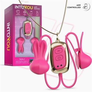 IntoYou Tickly okos, vibrációs bimbócsíptető (pink) (APP-os)