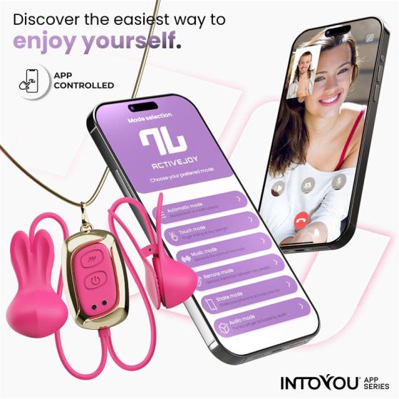 IntoYou Tickly okos, vibrációs bimbócsíptető (pink) (APP-os)