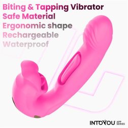   IntoYou – Bimby okosvibrátor mozgó szárrésszel, szájas csiklóizgatóval (pink, APP-os)