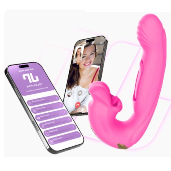 IntoYou – Bimby okosvibrátor mozgó szárrésszel, szájas csiklóizgatóval (pink, APP-os)