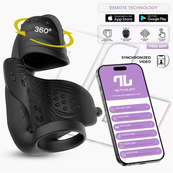 IntoYou – Zonte forgófejes okos péniszvibrátor péniszgyűrűvel (APP-os) 