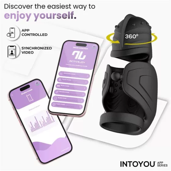 IntoYou – Zonte forgófejes okos péniszvibrátor péniszgyűrűvel (APP-os) 
