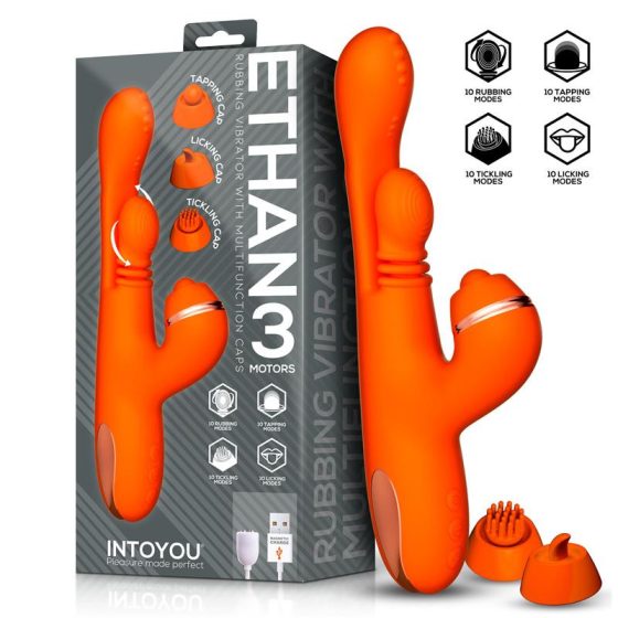 IntoYou Ethan vibrátor, 360º-os G-pont masszírozóval, pulzációs csiklóággal (narancssárga)