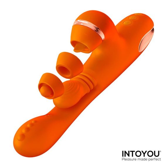 IntoYou Ethan vibrátor, 360º-os G-pont masszírozóval, pulzációs csiklóággal (narancssárga)