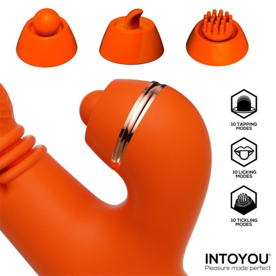IntoYou Ethan vibrátor, 360º-os G-pont masszírozóval, pulzációs csiklóággal (narancssárga)