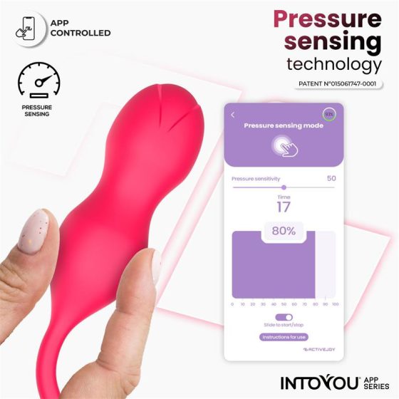 IntoYou Kyra okos vibrációs gésagolyó nyomásérzékelővel (pink) (APP-os)