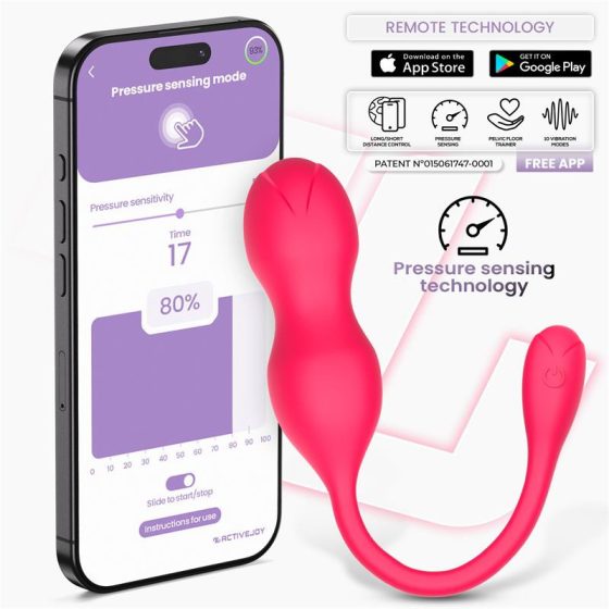 IntoYou Kyra okos vibrációs gésagolyó nyomásérzékelővel (pink) (APP-os)