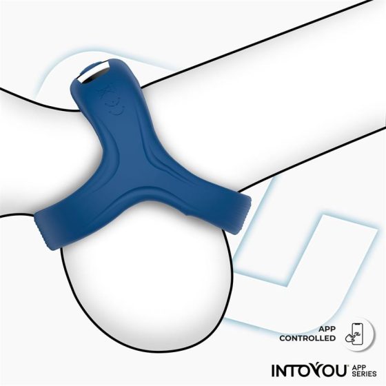IntoYou Rank okos vibrációs pénisz és heregyűrű (APP-os) (kék)