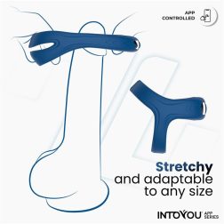   IntoYou Rank okos vibrációs pénisz és heregyűrű (APP-os) (kék)