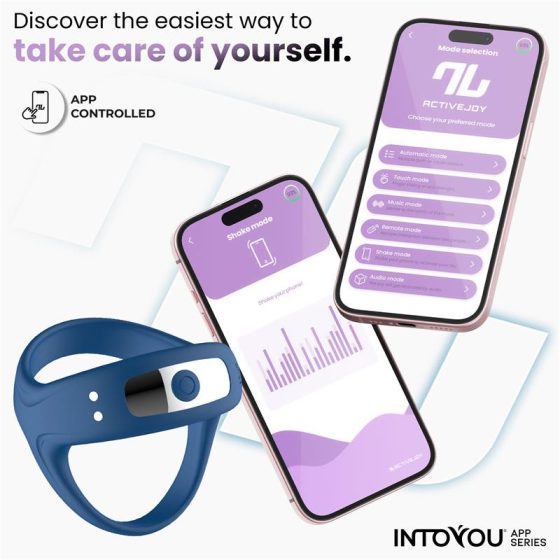 IntoYou Rank okos vibrációs pénisz és heregyűrű (APP-os) (kék)