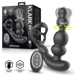   IntoYou Klark análvibrátor forgó fejrésszel, péniszhámmal, távirányítóval (fekete)