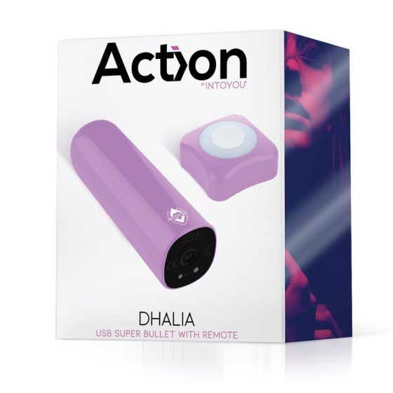 Action Dhalia ultra erős minivibrátror, távirányítóval (lila)