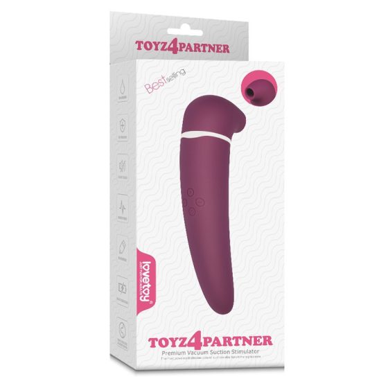 Toyz4Partner kétmotoros vibrátor, szívó hatással (lila)