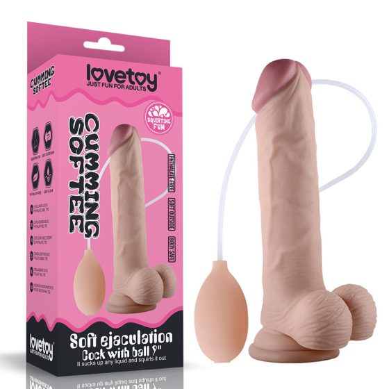 LoveToy 9" puha, spriccelő herés dildó (23 cm) LoveToy 9" puha, spriccelő herés dildó (23 cm)