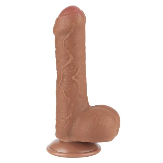 LoveToy – Sliding-Skin realisztikus világosbarna bőrös dildó (17,8 cm - 7")