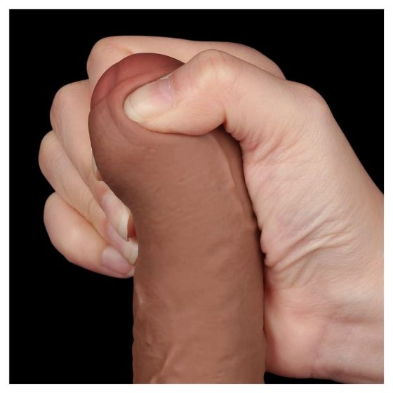 LoveToy – Sliding-Skin realisztikus világosbarna bőrös dildó (17,8 cm - 7")