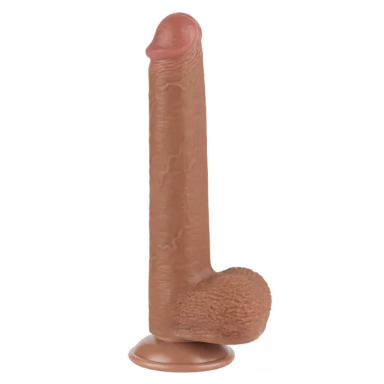 LoveToy – Sliding-Skin realisztikus világosbarna bőrös dildó (22,6 cm - 9")