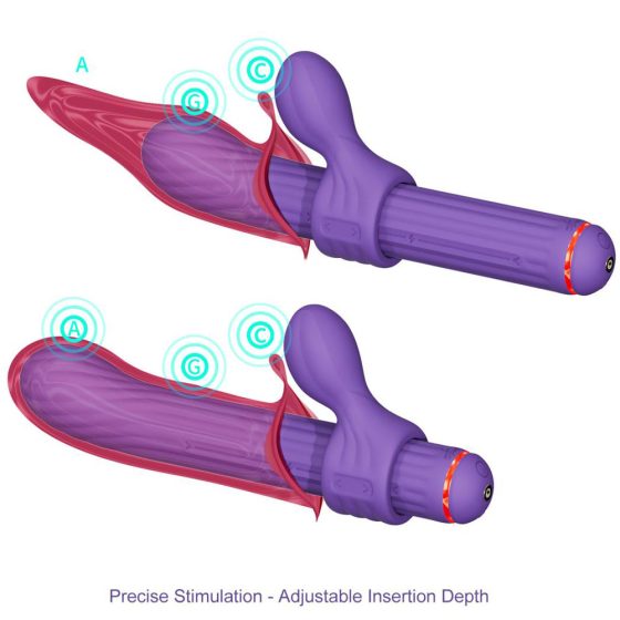 Otouch Magic Stick S1 Plus vibrátor + 4 db klitorisz izgató feltét (lila)