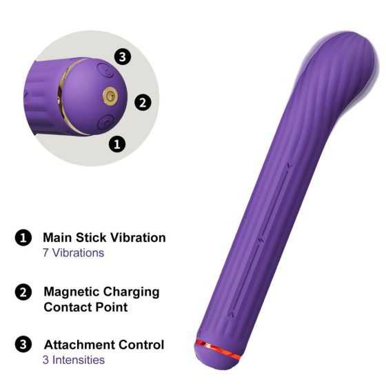 Otouch Magic Stick S1 Plus vibrátor + 4 db klitorisz izgató feltét (lila)