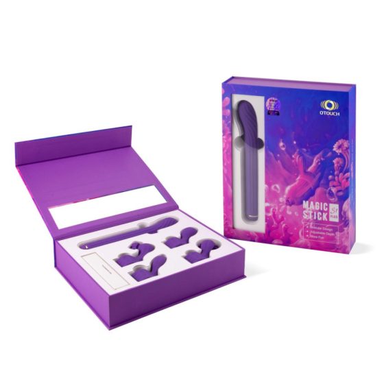 Otouch Magic Stick S1 Plus vibrátor + 4 db klitorisz izgató feltét (lila)