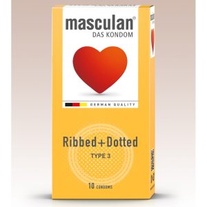 Masculan Ribbed+Dotted redőzött, rücskös felületű óvszer (10 db)