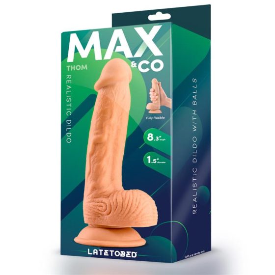 Max & Co Thom realisztikus, tapadótalpas dildó (20 cm)