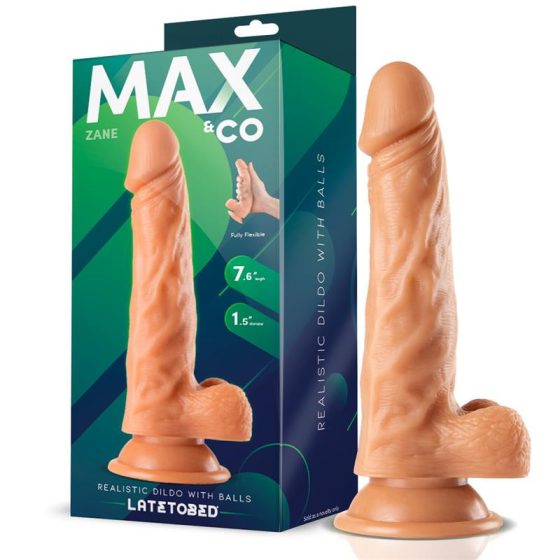 Max & Co Zane realisztikus, tapadótalpas dildó (19,3 cm)