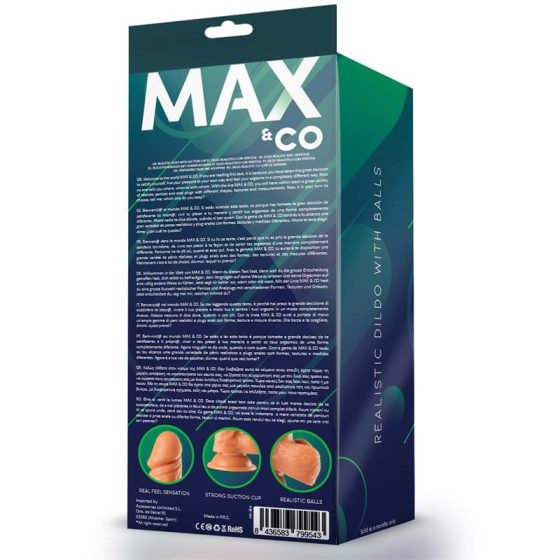 Max & Co Zane realisztikus, tapadótalpas dildó (19,3 cm)