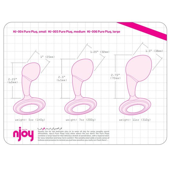 njoy Pure Plug acél anál dildó (nagy)