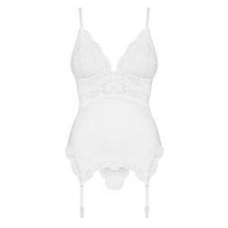 Obsessive 810-COR-2 fűzős fazonú felső és alsó (fehér)