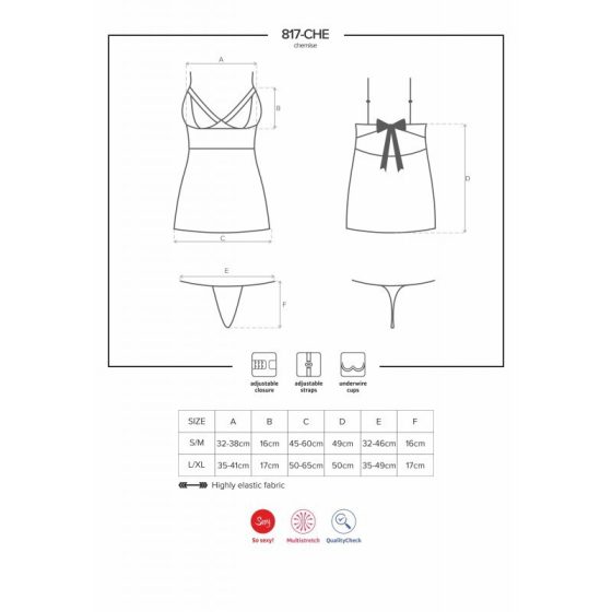Obsessive 817-CHE-1 kombiné és alsó (fekete)