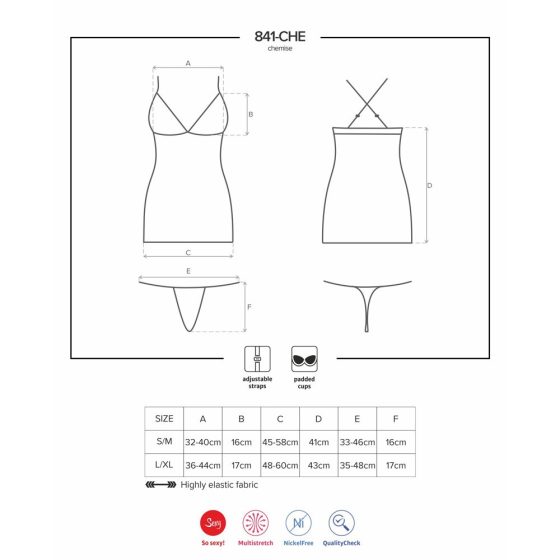 Obsessive 841-CHE-1 kombiné és alsó (fekete)