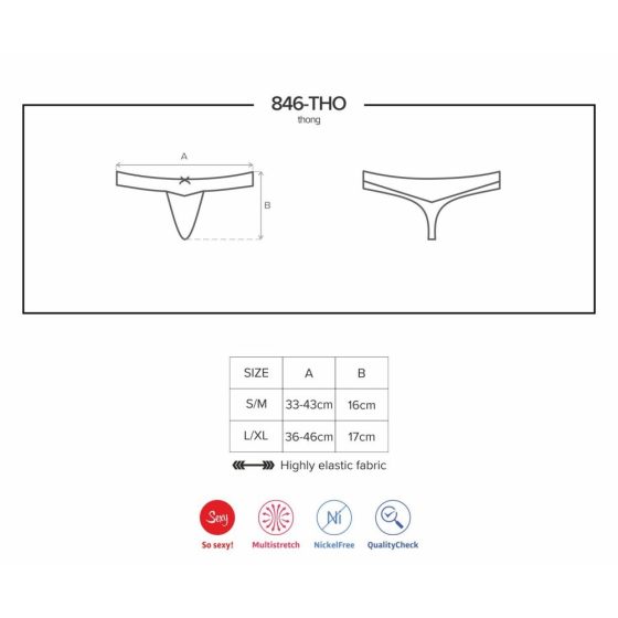 Obsessive 846-THO-1 tanga (fekete)