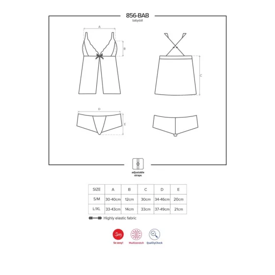 Obsessive 856-BAB-1 babydoll és alsó (fekete)