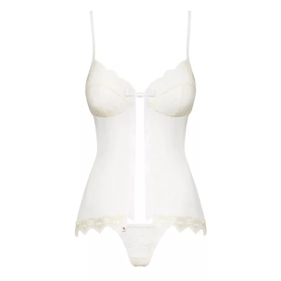 Obsessive 874-BAB-2 babydoll és alsó (antikfehér)