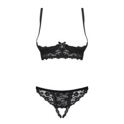   Obsessive Letica 2 részes szett, feles melltartóval (fekete)