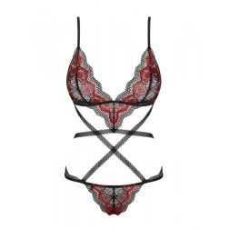 Obsessive Megies teddy (fekete-piros).